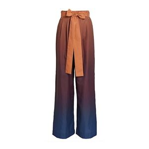 STAUD Wide Leg Winnie Pants Tawny Port Ombre